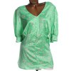Dámská zelená halenka s bílými květy / SIMPLY BE/ XXXXL (52) / UK 24 / ANGLIE