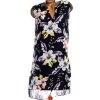 Dámská černá halenka/ŠATY s barevnými květy / F&F / (50) / UK 22 / ANGLIE