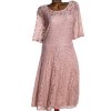 Dámské starorůžové  luxusní krajkové šaty / BONMARCHÉ / XXXXL (52) / UK 24 / ANGLIE
