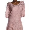 Dámské starorůžové  luxusní krajkové šaty / BONMARCHÉ / XXXXL (52) / UK 24 / ANGLIE