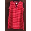 Dámské červené šaty s bílými pruhy a kapsičkou na prsu /SWEET DELICATE / XXL (44/46) / UK 16/18 / ANGLIE