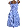 Dámské kvalitní modro-bílé květované šaty /Tu / XXL (46)/(UK 18)  ANGLIE