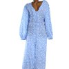 Dámské modré šaty s kopretinami / In the style / XXXXL (52) / UK 24 / ANGLIE