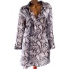 Dámské saténové košilové šaty s hadím vzorem (šedá,krémová) - volnější / New look / XXXL (50/52) / UK 22 / ANGLIE