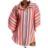 Dámská barevně pruhovaná lněná košile / XXXXL (52) / UK 24 / ANGLIE