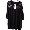 Dámská  černá tunika s fialovými a flitrovými květy / YOURS / XXXXL (54/56) / UK 26/28 ANGLIE