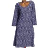 Dámské tmavě modré elastické šaty s modro-bílými vzory / Cotton Traders / XXXL (50) / UK 22 / ANGLIE