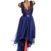 Dámské tmavě modré společenské šaty s flitry a plisováním / EVER PRETTY - XXXL (52) / UK 24  / ANGLIE