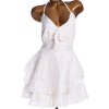 Dámské bílé krajkové šaty s volány / Simplee / (46) / UK 18 / ANGLIE