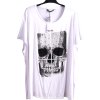 Dámské bílé triko/šaty  s  kamínkovou lebkou  / YOURS / XXXXL (58/60) / UK 30/32 / ANGLIE