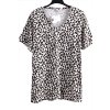 Dámská bílá halenka s leopardím vzorem/ DAMART /XXXXL (50/52) / UK 22/24 /ANGLIE