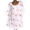 Dámská bílá halenka s barevnými motýlky / TOGETHER  / XXXXL (56) / UK 28 / ANGLIE