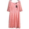 Dámské růžové krajkové šaty / DRESSYSTAR /  XXXL (48/50) / UK 20/22 / ANGLIE