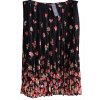 Dámská černá sukně s květy - pas na gumu /BONMARCHÉ / XXXL (50) / UK 22 / ANGLIE