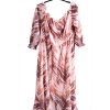 Dámské starorůžovo-hnědé vzorované šaty  / JOANNA HOPE / XXXXL (54) / UK 26 / ANGLIE