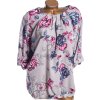 Dámská šedá barevně květovaná halenka / JULIPA/ XXXXL+ (58) / UK 30 / ANGLIE