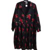 Dámské  černé šaty s růžemi  / Yours / XXXXL (54/56) / UK 26/28 / ANGLIE