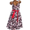 Dámské černo-bílo-červené květované šaty / JOE BROWNS / XXL (46) / UK 18 / ANGLIE