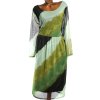 Dámské zelené vzorované šaty  / EVANS / XXXXL+ (54/56) / UK 26/28 / ANGLIE