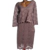 Dámské hnědé značkové kvalitní krajkové šaty / ANN HARVEY / XXXXL (56) / UK 28 / ANGLIE