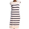 Dámské bílp-černé pruhované  svetrové/ vestové šaty /Tu  / XXXXL (52) / UK 24 / ANGLIE