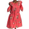 Dámské cihlové šaty s růžemi / Peacocks - XXL (46) / UK 18 / ANGLIE