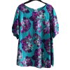 Dámská tyrkysová halenka s fialovými květy / Marks & Spencer / XXXL (48) /  UK 20 ANGLIE