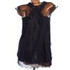 Dámská černá halenka se síťovinou / GEORGE / XXXL (50) / UK 22 / ANGLIE