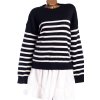 Dámské kvalitní černo-bílé pruhované svetrové šaty s košilí 2v1 / BOOHOO / XXXL (48/50) / UK  20/22/ ANGLIE