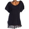 Dámská černá halenka s krajkou  / George / XXXXL (52) / UK 24/ ANGLIE