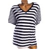 Dámské  bílo-černé pruhované triko / M&S / XXXL (50) / UK (22) ANGLIE