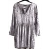 Dámské šedé semišové šaty s bílými výšivkami / New Look - XXL (46) / UK 18 / ANGLIE