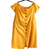 Dámské  žluté šaty s knoflíky  / CAPSULE / XXXXL (56) / UK 28 / ANGLIE