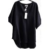 Dámská černá lněná halenka / M&S / XXXL (48) / UK 20 / ANGLIE