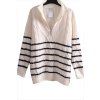 Dámský bílý svetr s černými pruhy / JD WILLIAMS / XXXL (48/50) / UK  (20/22) /  ANGLIE