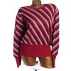 Dámský růžovo-červeno-fialový pruhovaný třpytivý svetr / MS / XXXL (50) / UK 22 / ANGLIE