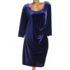 Dámské semišové tmavě modré šaty  / BILLIE BLOSSOM /  XXXL (52) / UK 24 / ANGLIE