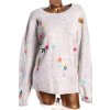 Dámský šedý svetřík s barevnými květovými výšivkami / Marks & Spencer / XXXL (50) / UK 22 / ANGLIE