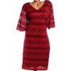 Dámské černo-červené šaty krajkové s flitry / NOUVELLE / XXXXL+ (54-56) / UK 26-28 / ANGLIE