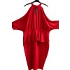 Dámské  červené šaty s volány / BOOHOO  / XXXL (50) / UK 22 / ANGLIE