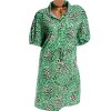 Dámské zelené šaty s leopardím vzorem /  M&S / XXXXL (50) / UK 22 / ANGLIE