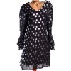 Dámské černé šaty s lesklými puntíky / ANNE WEYBURN / XXXL (50) / UK 22 / ANGLIE