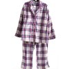 Dámské bílo-modro-růžové kostkované teplé pyžamo / GEORGE / XXXL (48/50) / UK 20/22 / ANGLIE