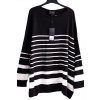 Dámský luxusní značkový černo-bílý značkový pruhovaný svetr / LIVE UNLIMITED / XXXL (50/52/54/56+) / UK 22 / ANGLIE
