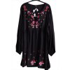 Dámské černé šaty s květinovými výšivkami / BOOHOO / XXXXL (52) / UK 24 / ANGLIE