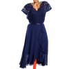 Dámské tmavě modré šaty s krajkou  / MUSOL  / XXXL (48/50) / UK 20/22 / ANGLIE
