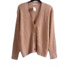 Dámský třpytivý hnědý propínací svetřík / TU / XXXL (50) / UK 22  / ANGLIE