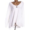 Dámské bílé svetrové šaty s hvězdou / CARLA GIANNINI  / - OVERSIZE XXXXL (52) / UK 24 / ANGLIE