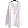 Dámské bílé svetrové šaty s hvězdou / CARLA GIANNINI  / - OVERSIZE XXXXL (52) / UK 24 / ANGLIE