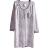 Dámská šedo-bílá pruhovaná noční košile / PEACOCKS / XXXXL (50/52/54+) / UK 22/24 ANGLIE